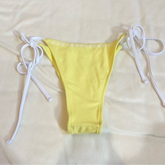 New! Frankie's Bikinis x PINK itsy Yellow Tie-Side Bikini Bottom 1523 - Picture 7 of 10